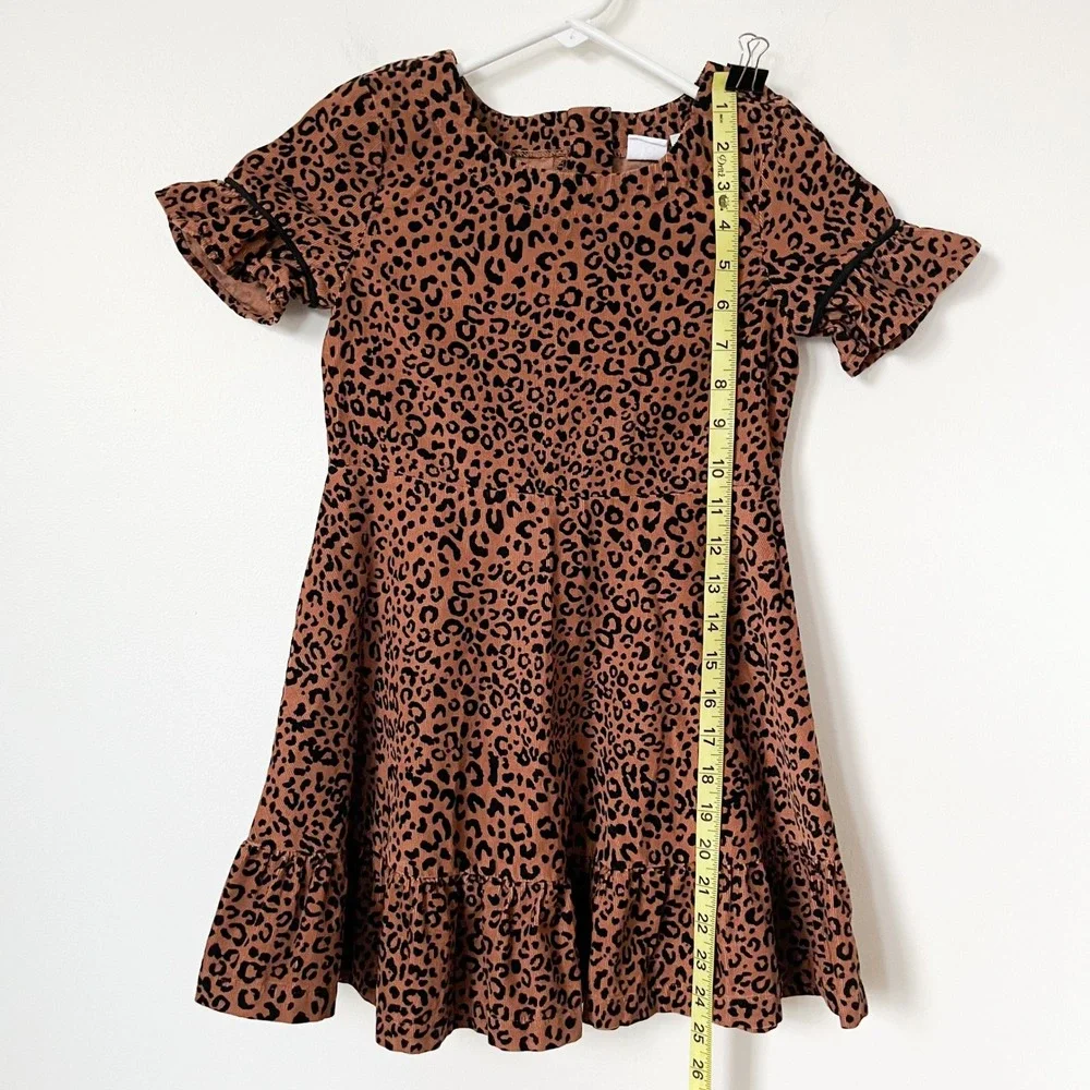 Gap Kids Leopard Print Corduroy Dress Girls Small